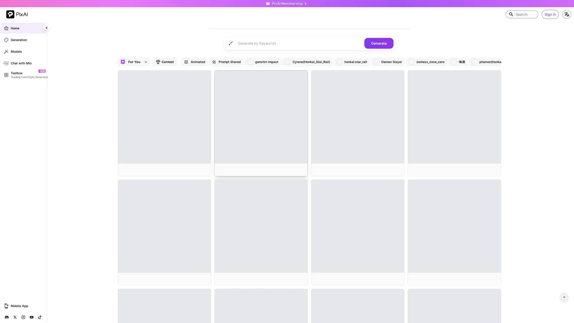 pixai-art homepage