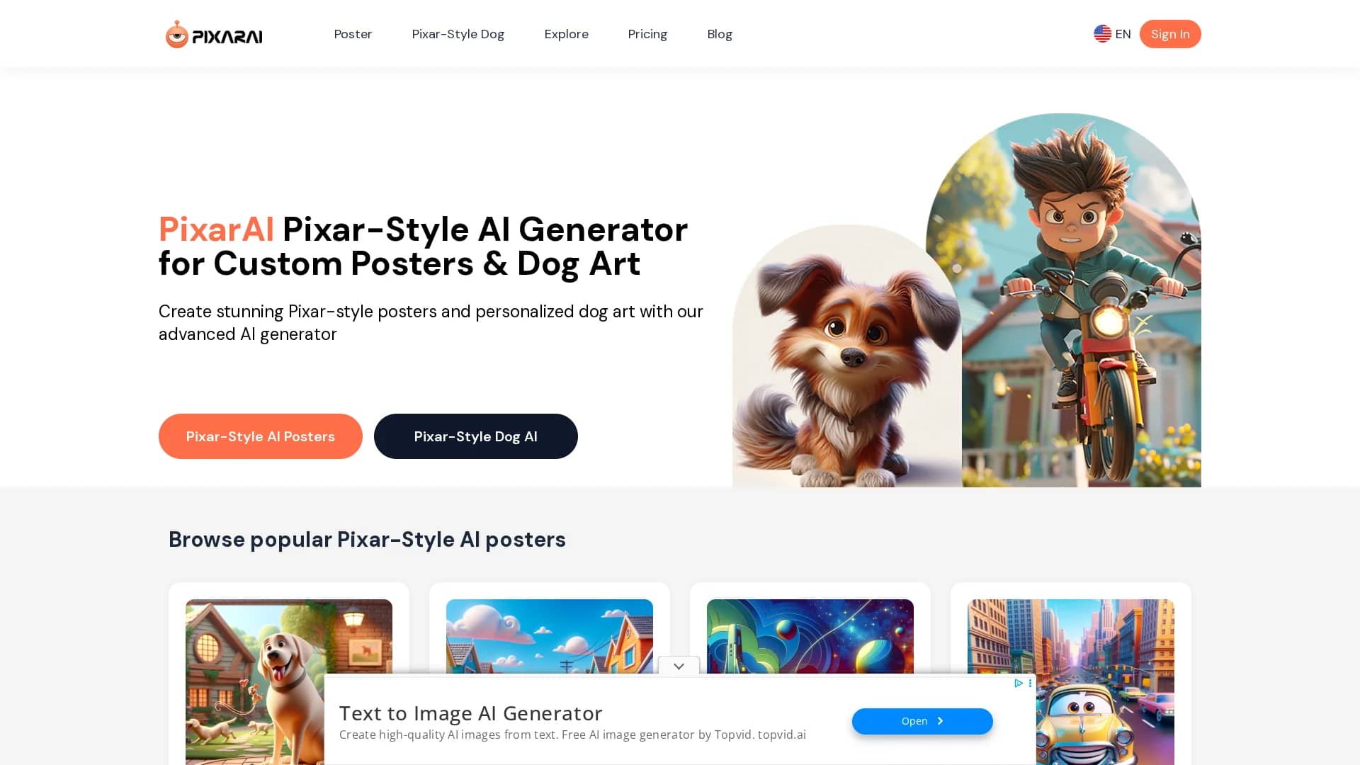 pixarai homepage