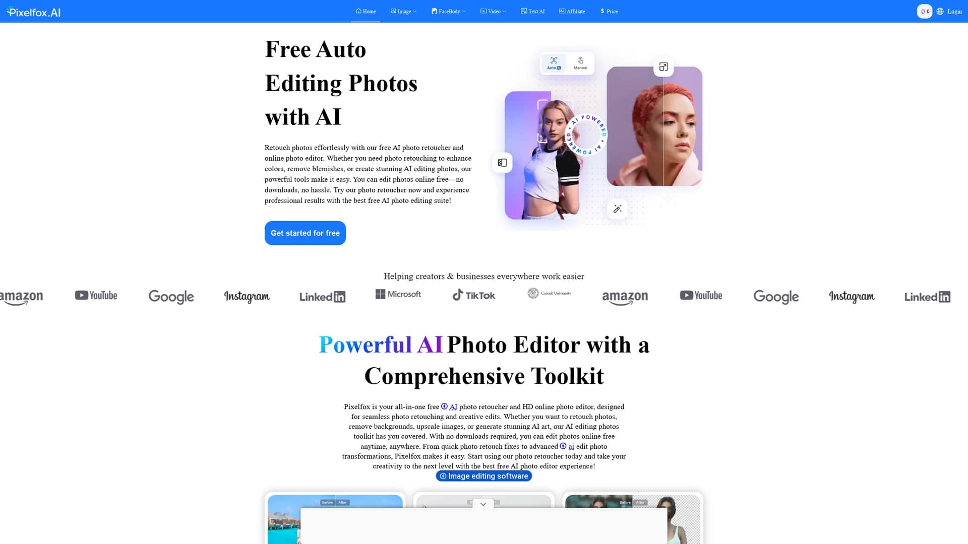pixelfox-ai homepage
