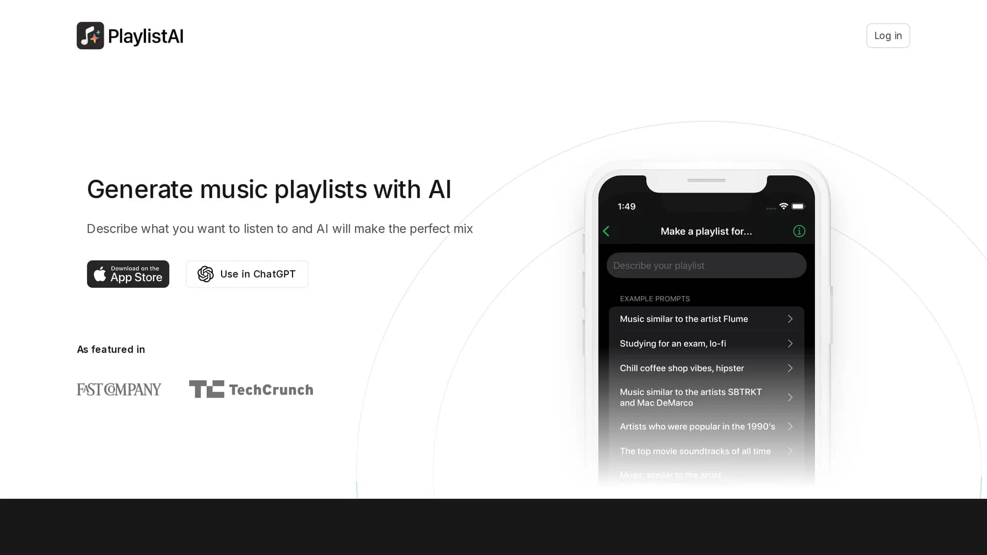 playlistai homepage