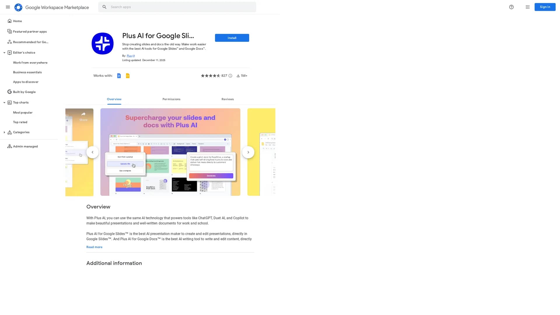 plus-ai-for-google-slides homepage