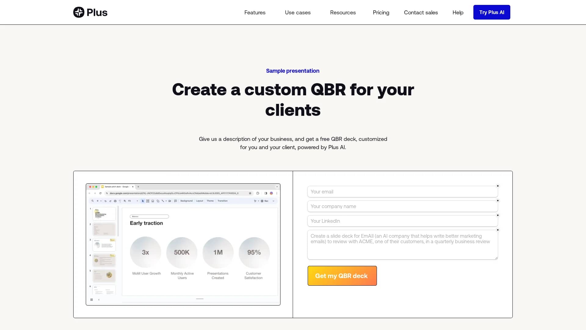 plus-ai-qbr homepage