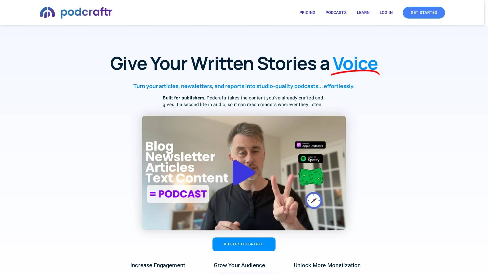 podcraftr homepage