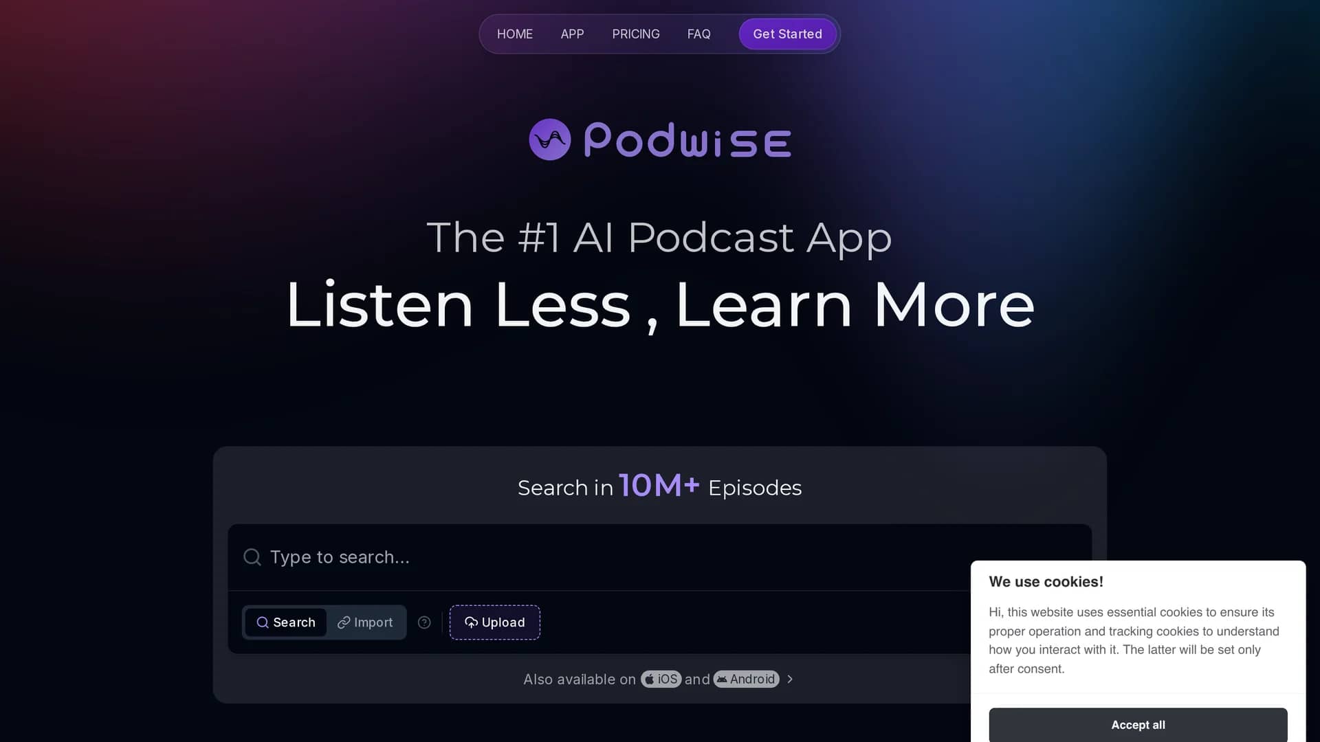 podwise-ai homepage