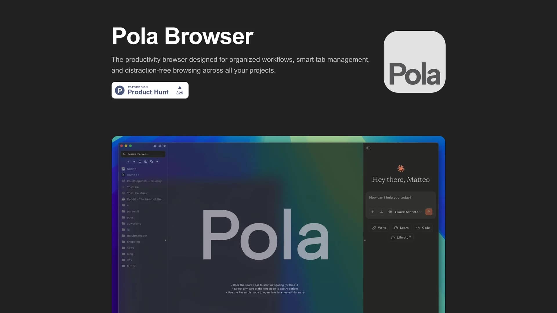 pola-browser homepage