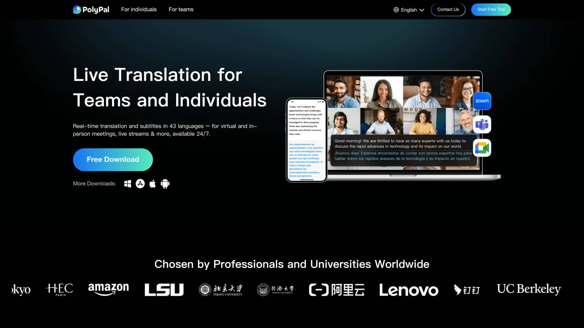 polypal-live-translator homepage