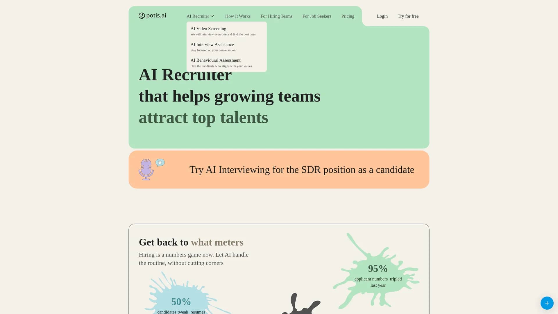 potis-ai homepage