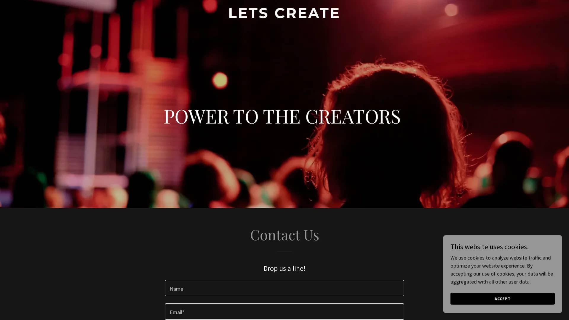 power-to-the-creators homepage