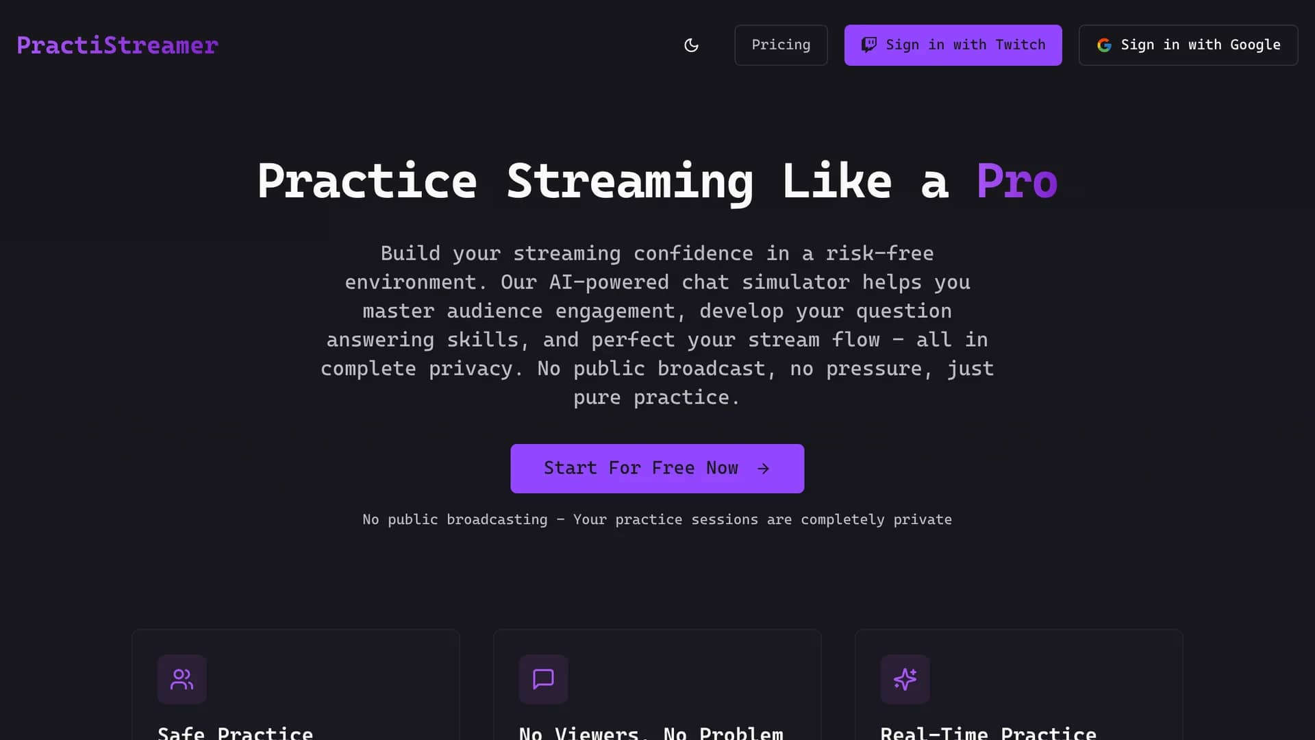 practistreamer homepage