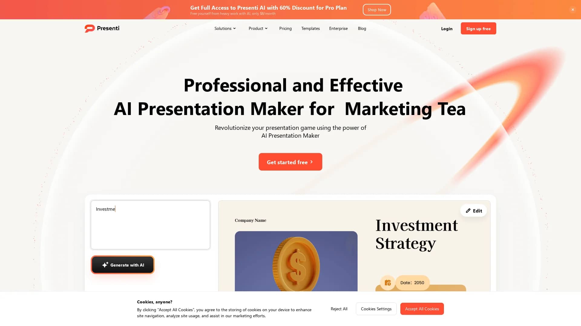 presenti-ai homepage