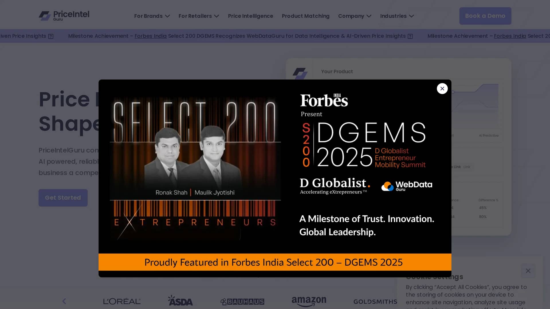 priceintelguru homepage