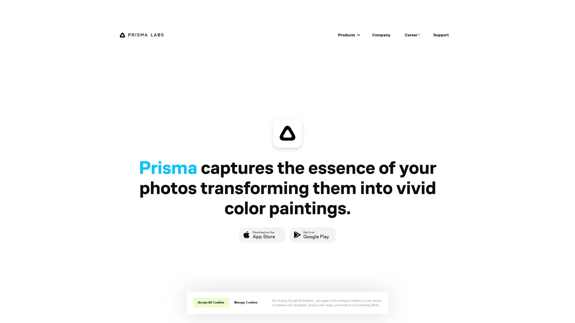 prisma homepage