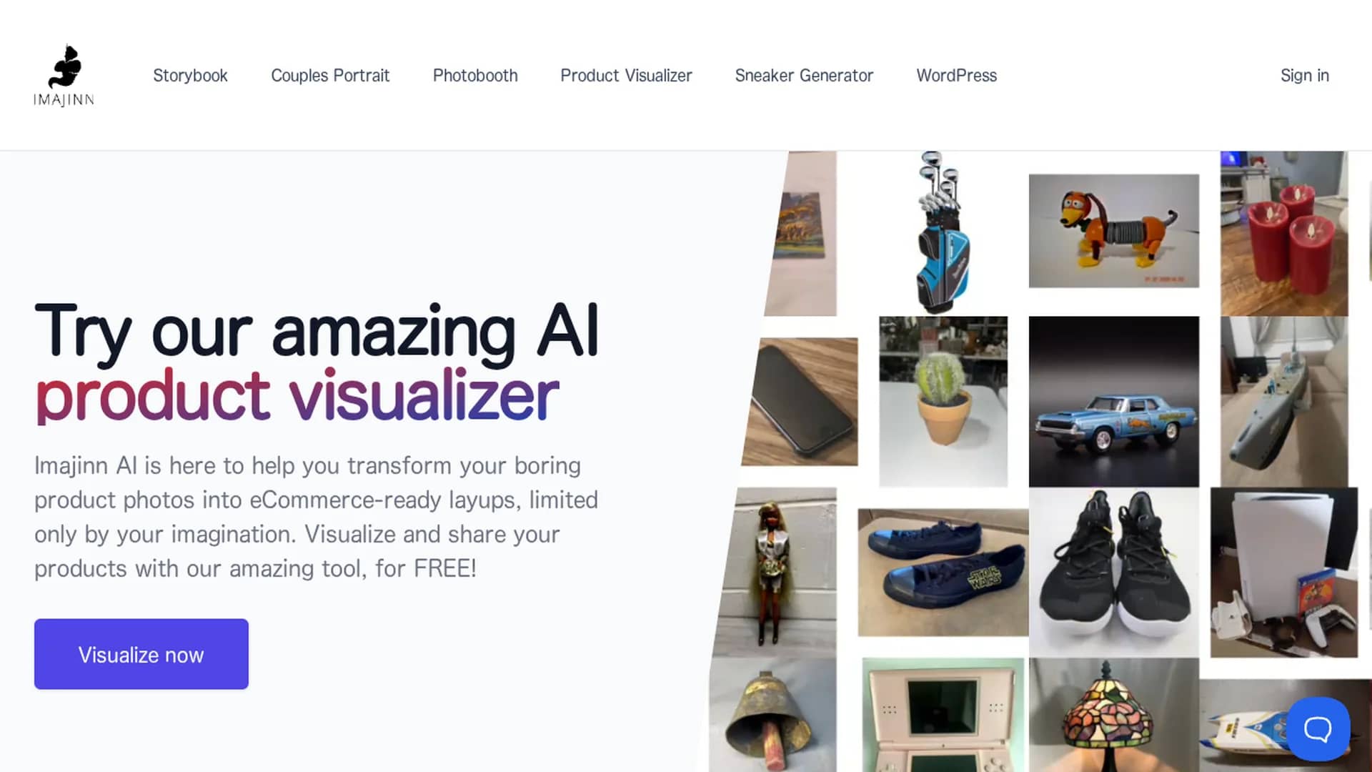 product-visualizer homepage