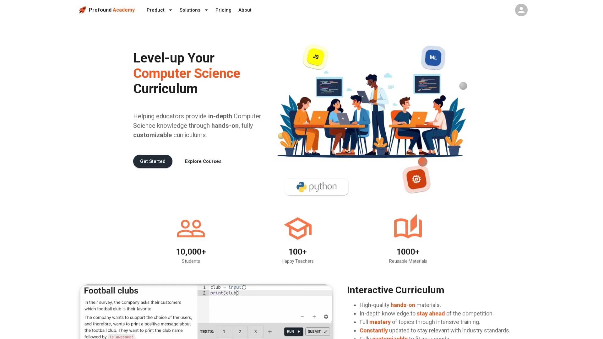 profound-academy homepage