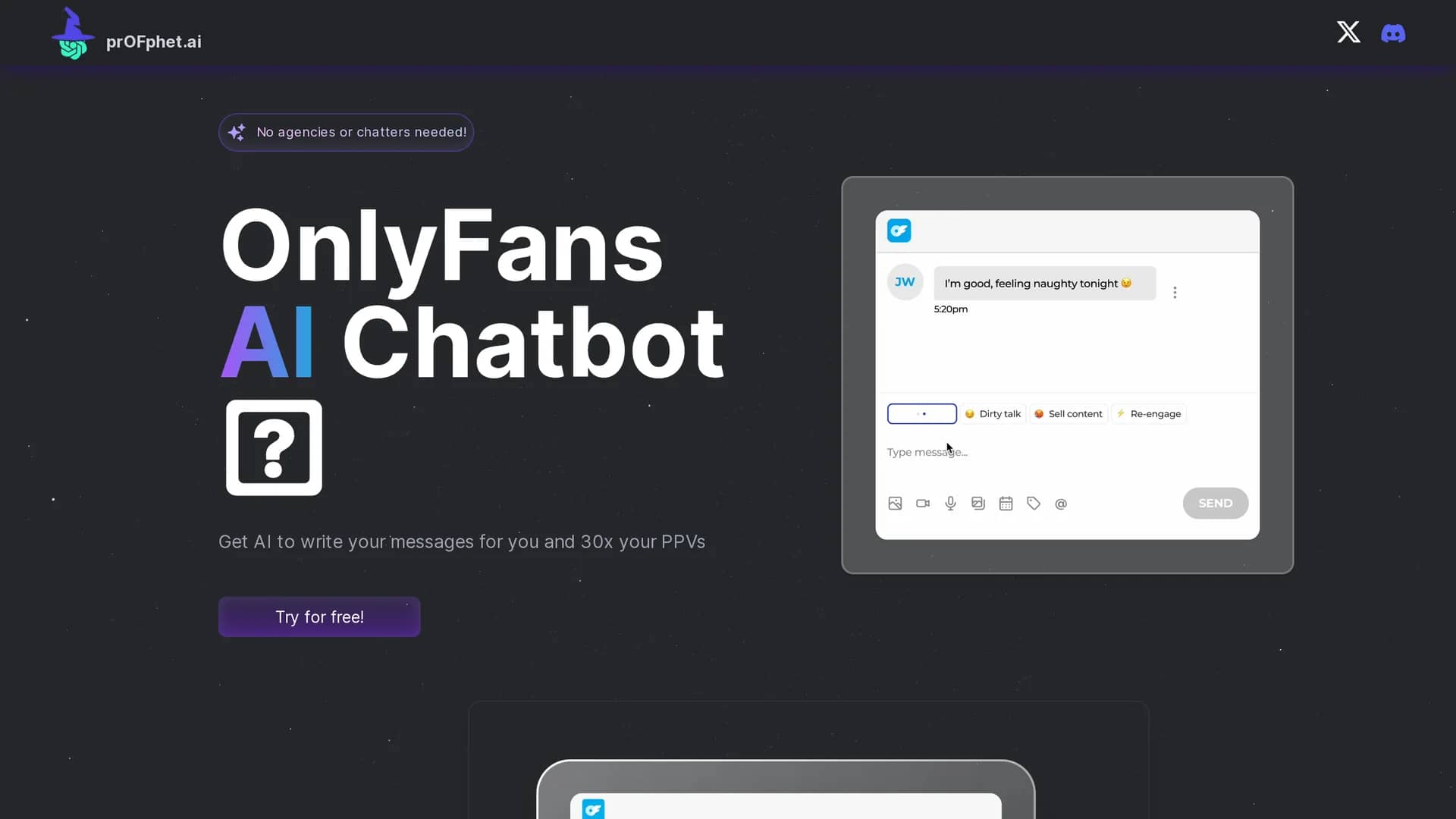 profphet-of-ai-chatbot homepage