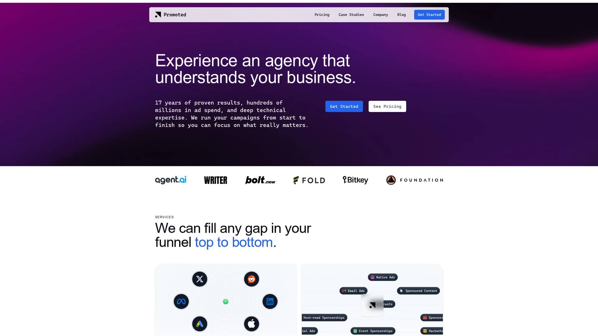 promoted-com homepage