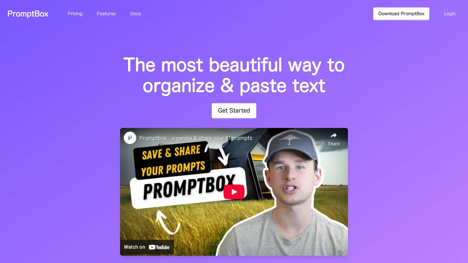 promptbox homepage