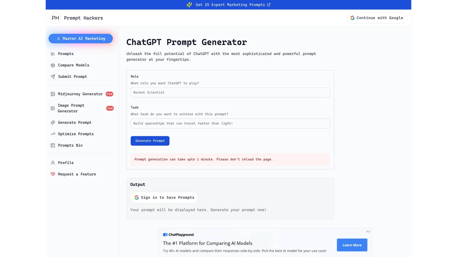 prompthackers homepage