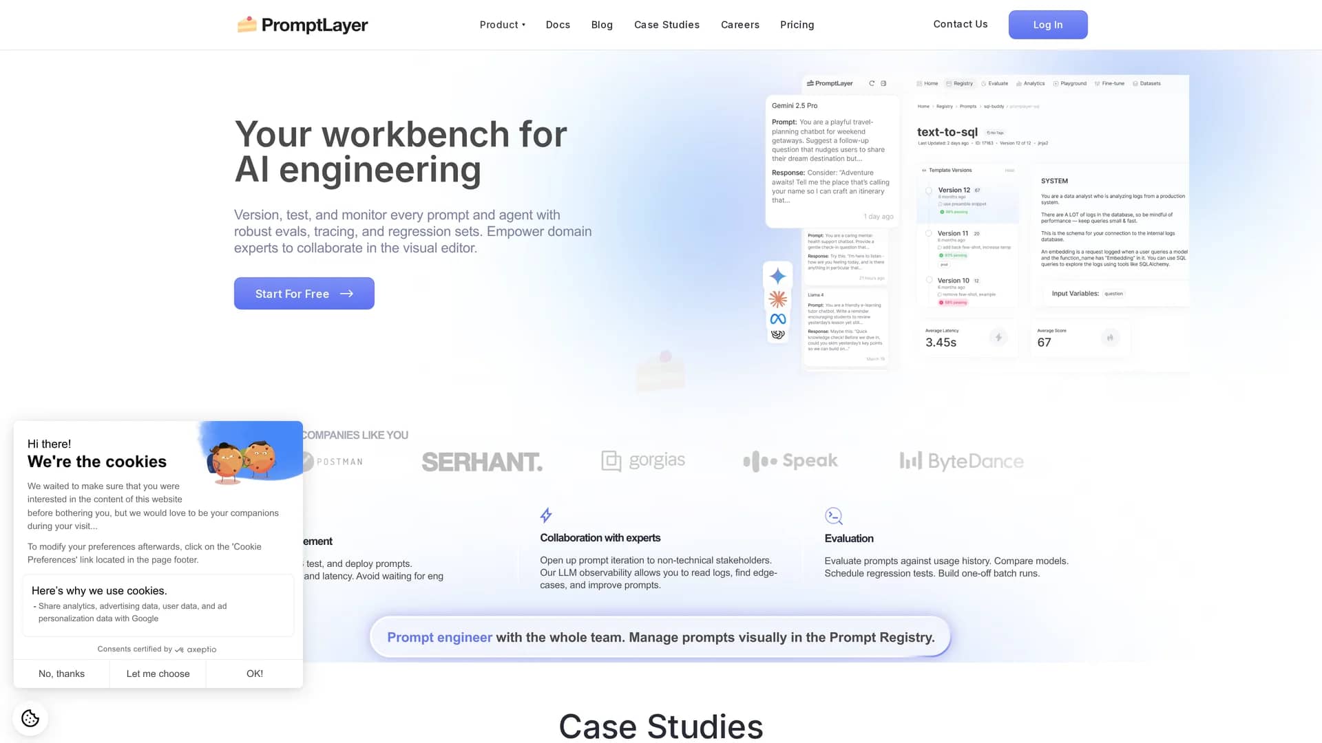 promptlayer homepage