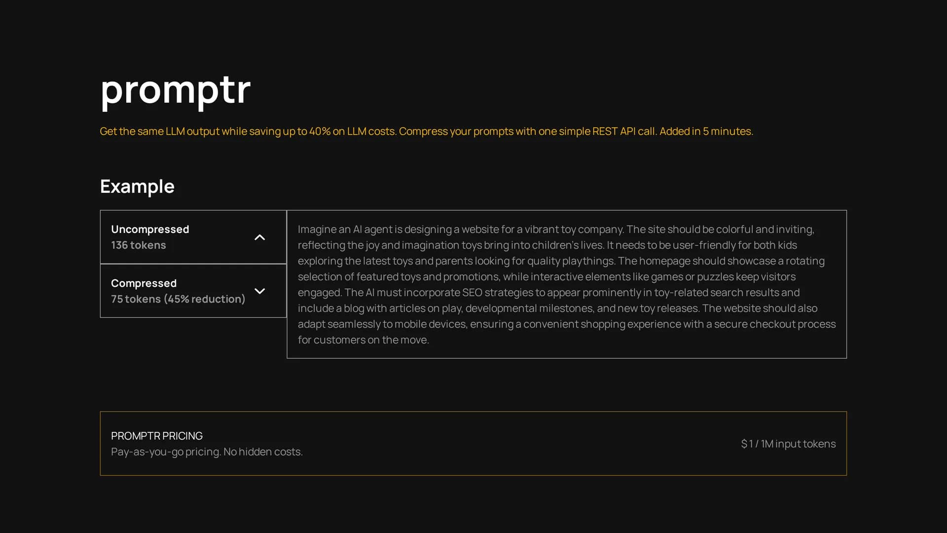 promptr homepage