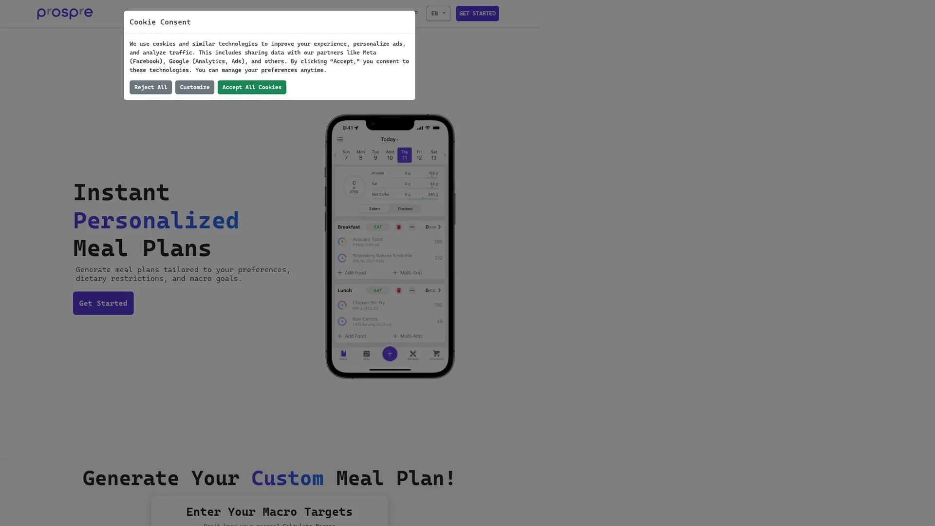 prospre homepage