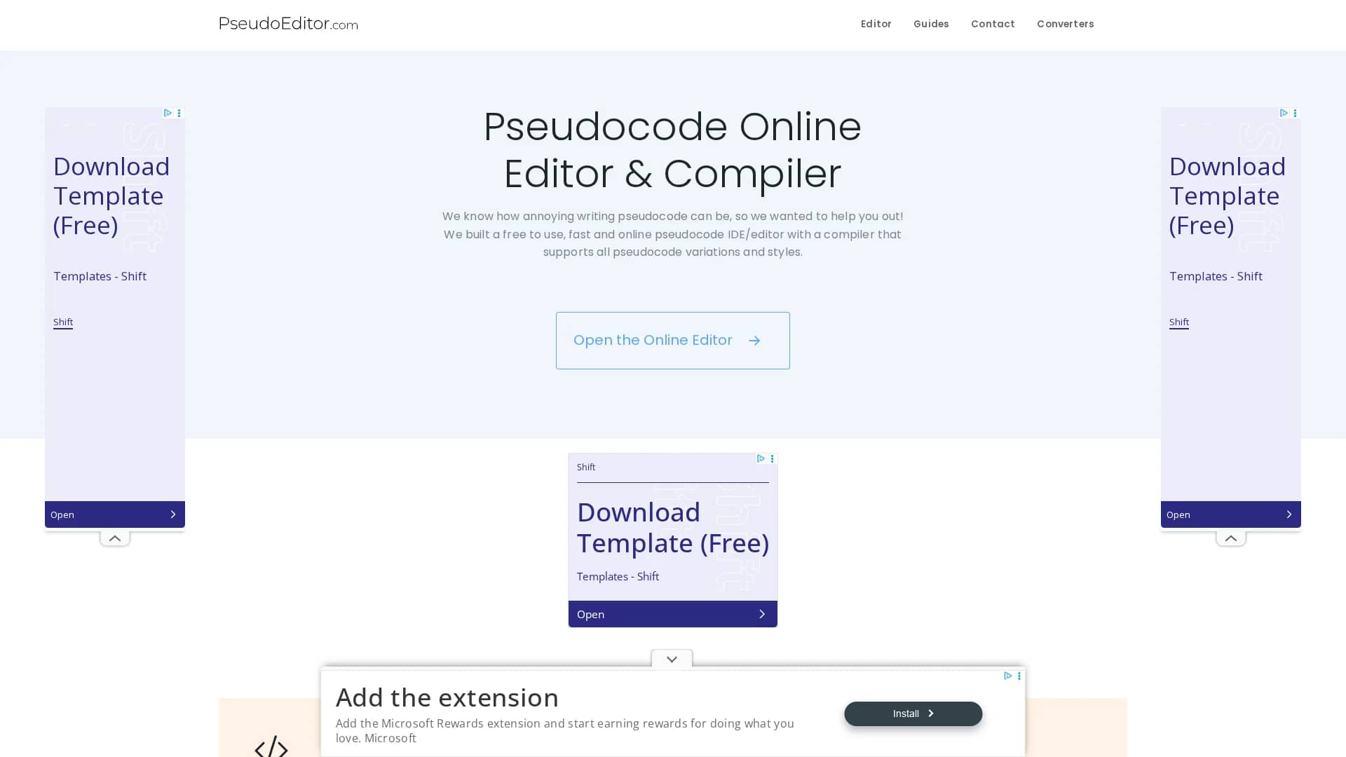 pseudoeditor homepage