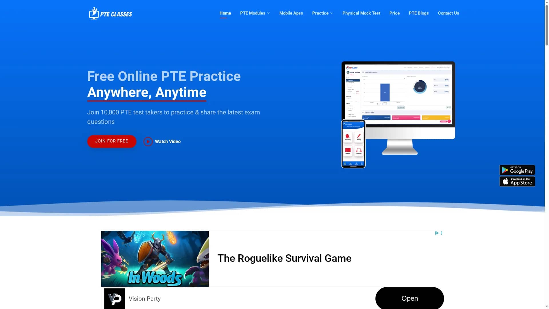 pteclasses homepage