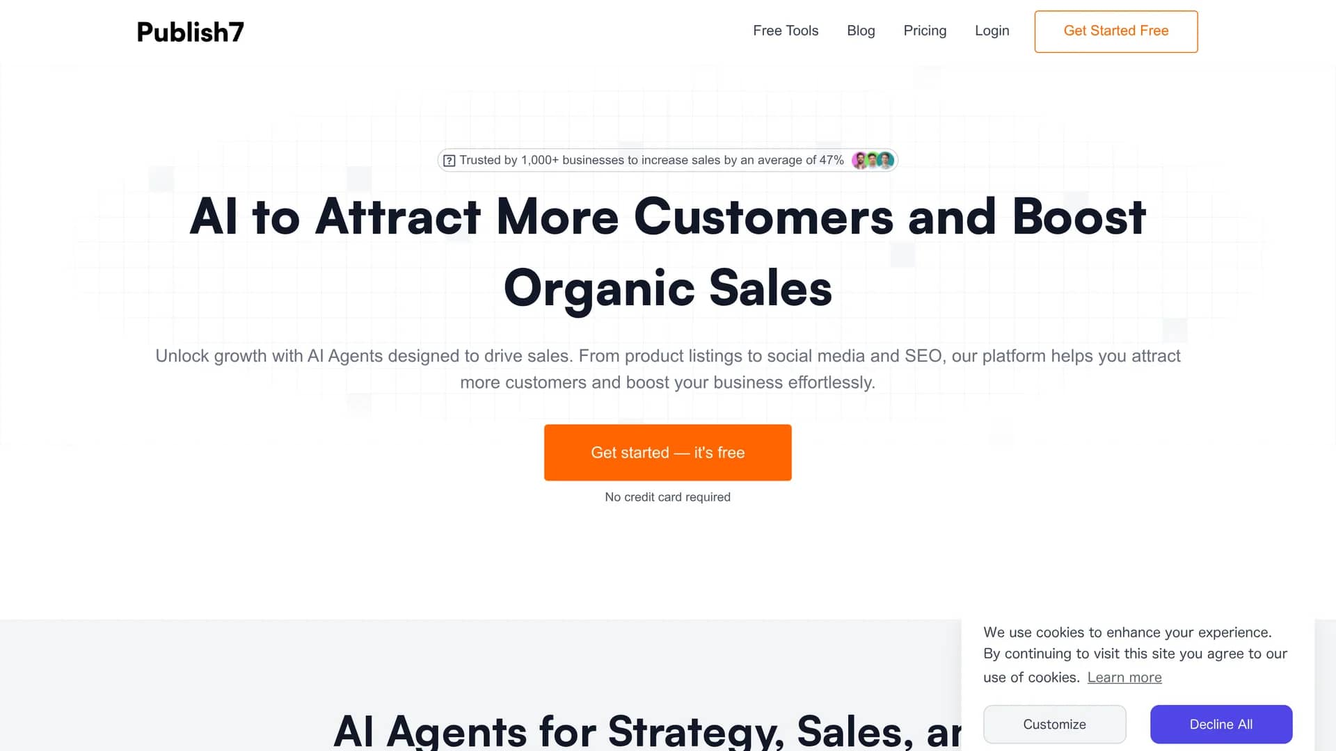 publish7 homepage
