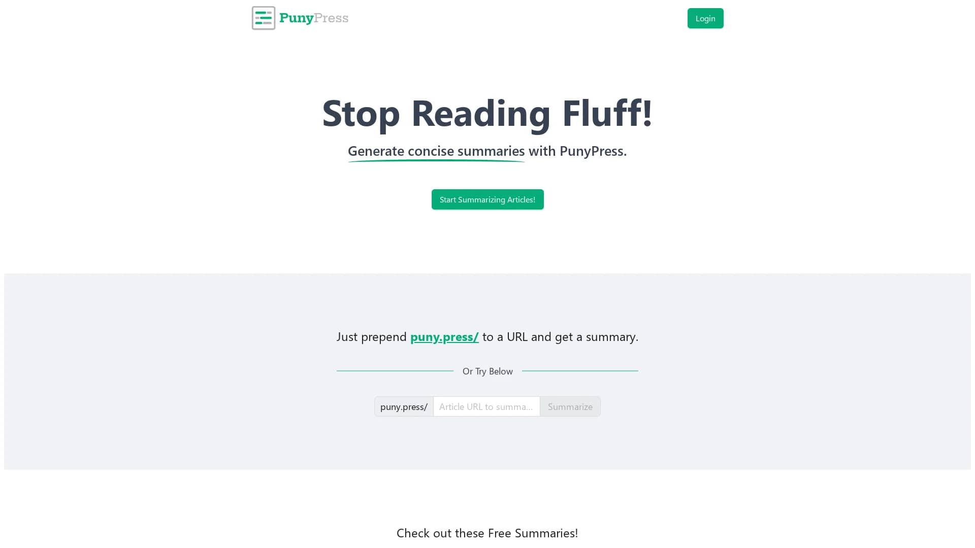 punypress homepage