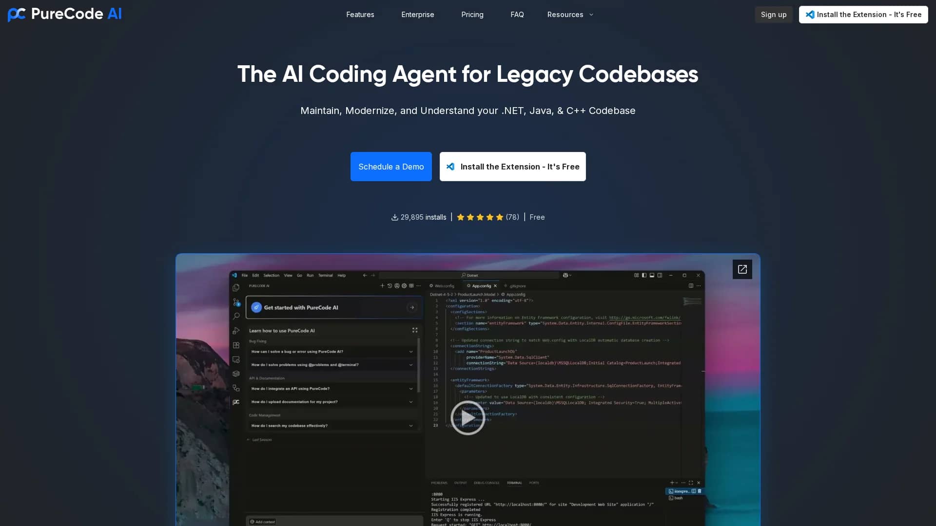 purecode-ai homepage
