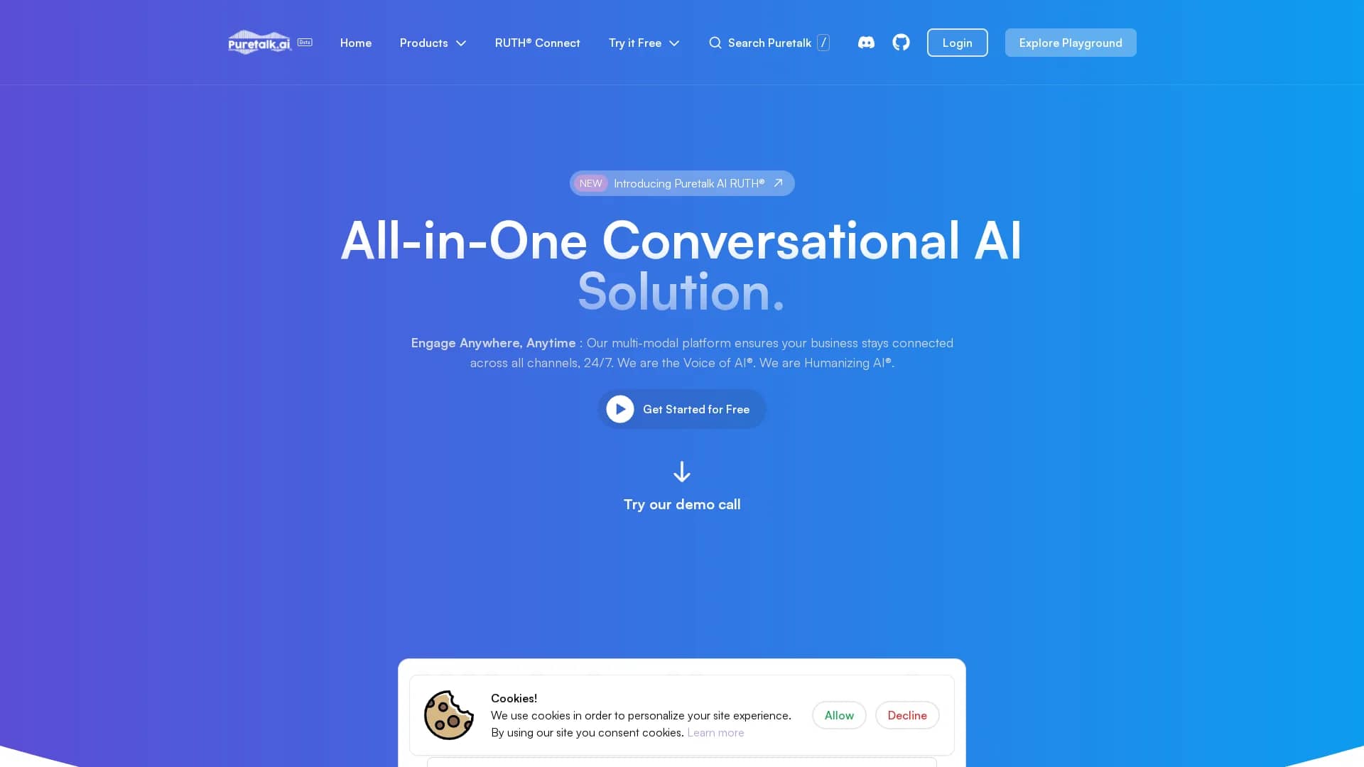puretalk-ai homepage