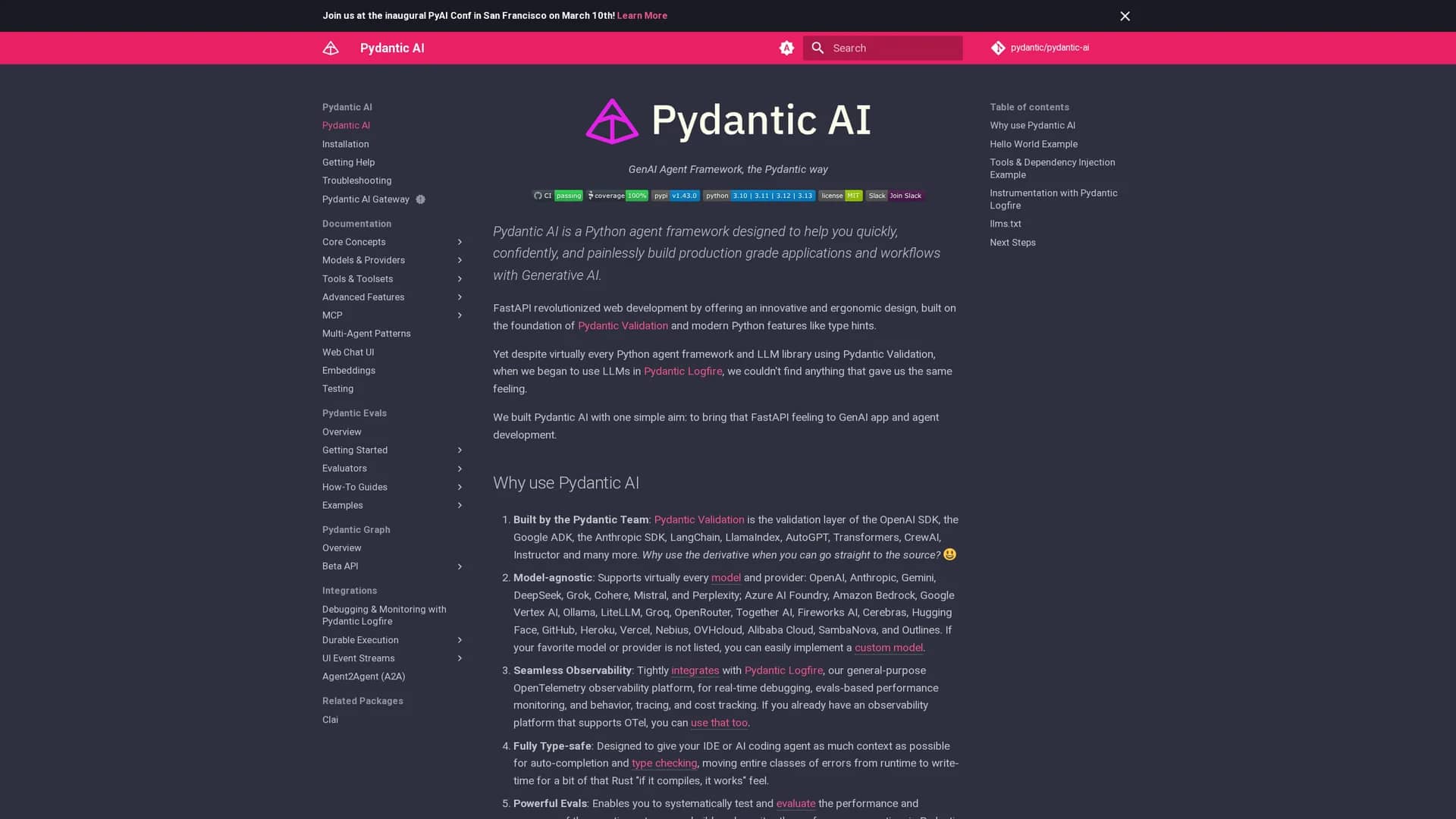 pydantic-ai homepage
