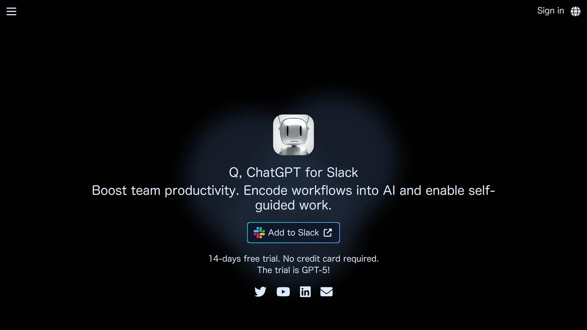 q-slack-chatbot homepage
