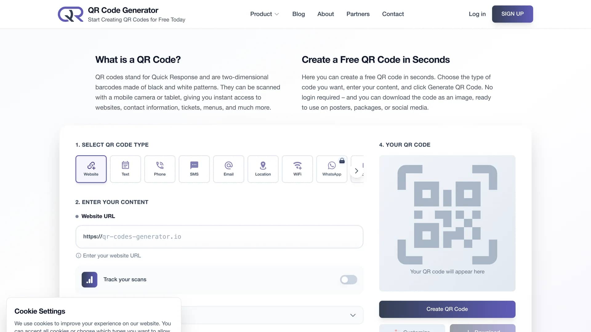 qr-code-generator homepage