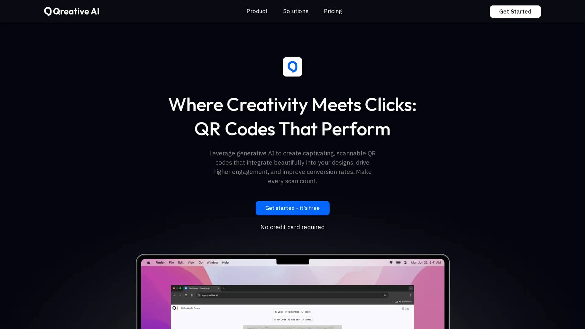 qreative-ai-artful-qr-codes homepage