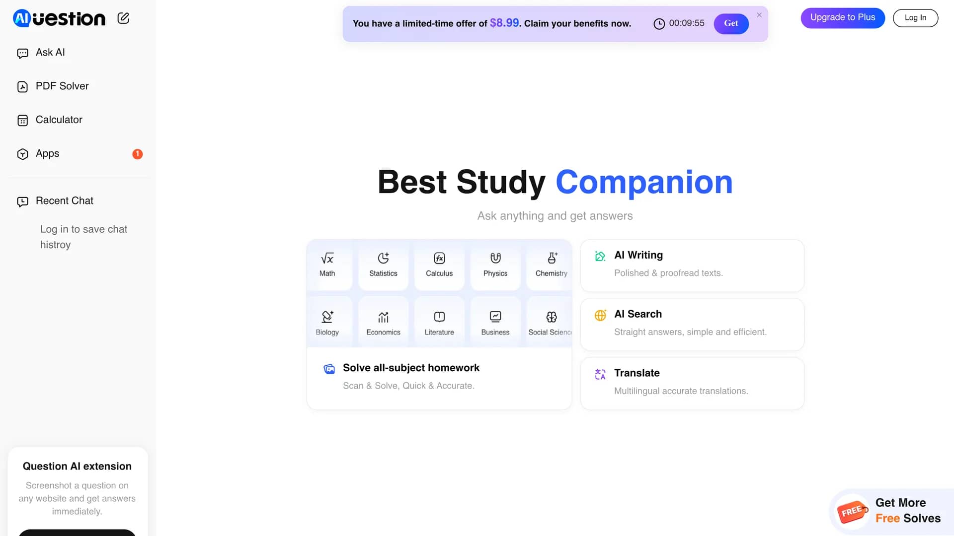 question-ai-com homepage