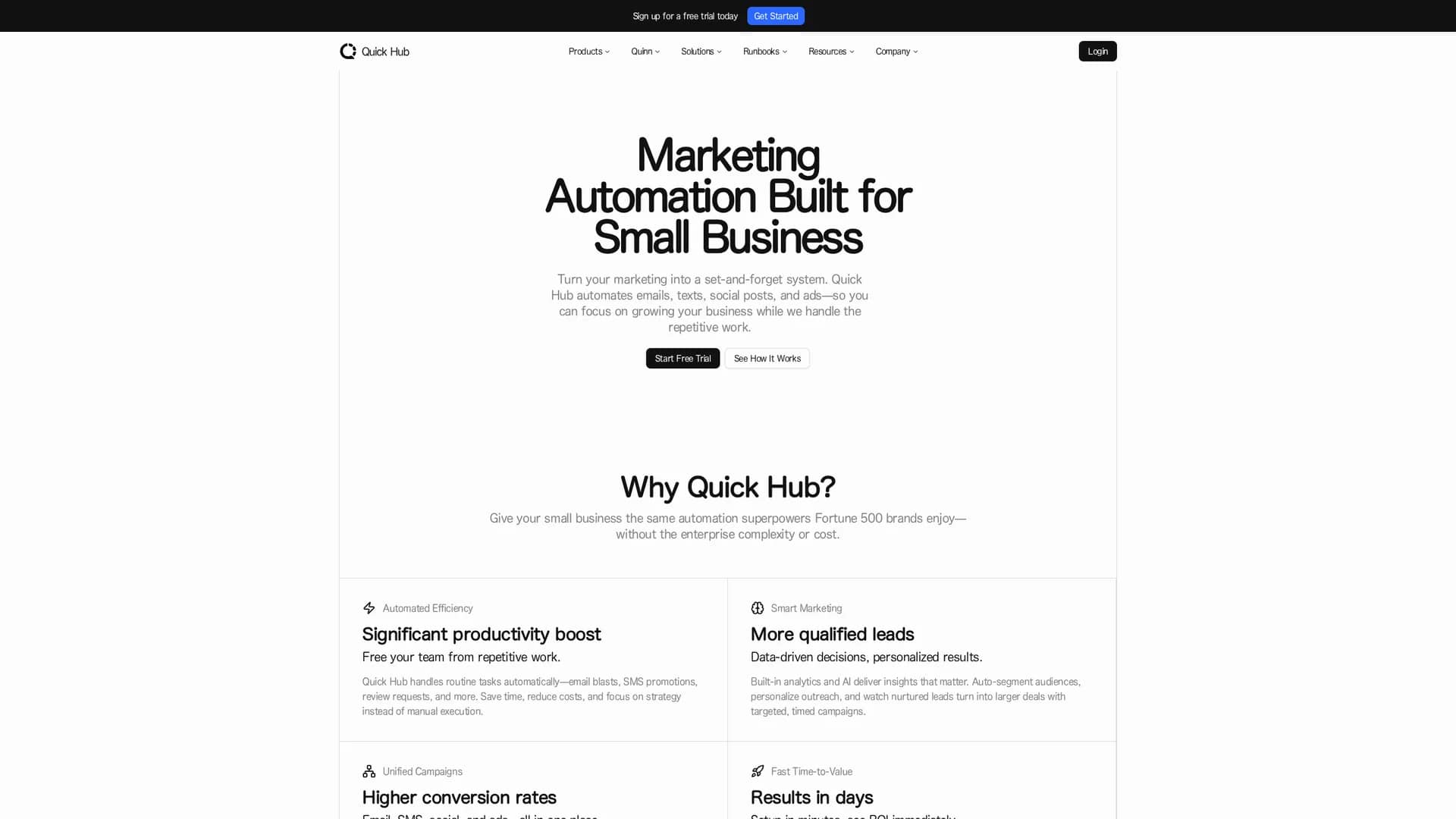 quick-hub homepage