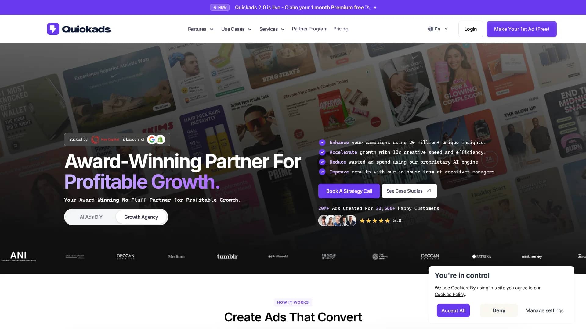 quickads homepage