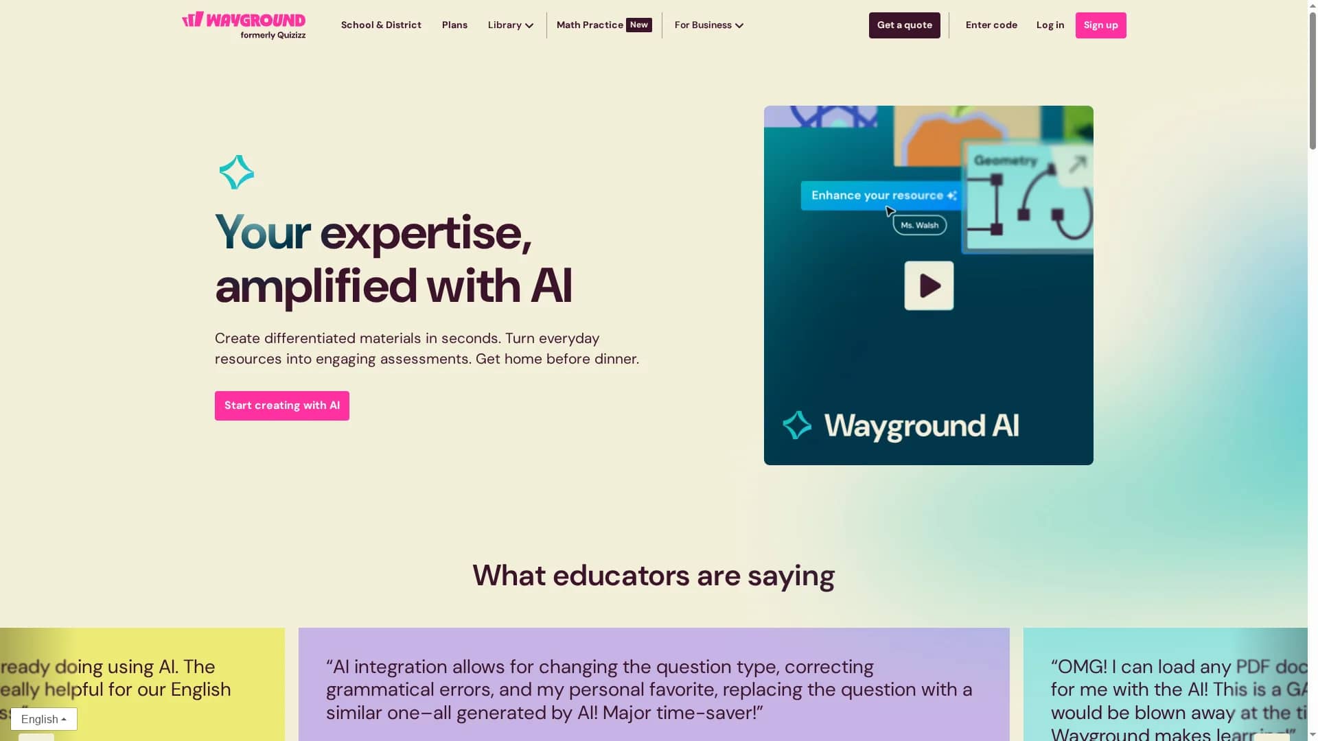 quizizz-ai homepage