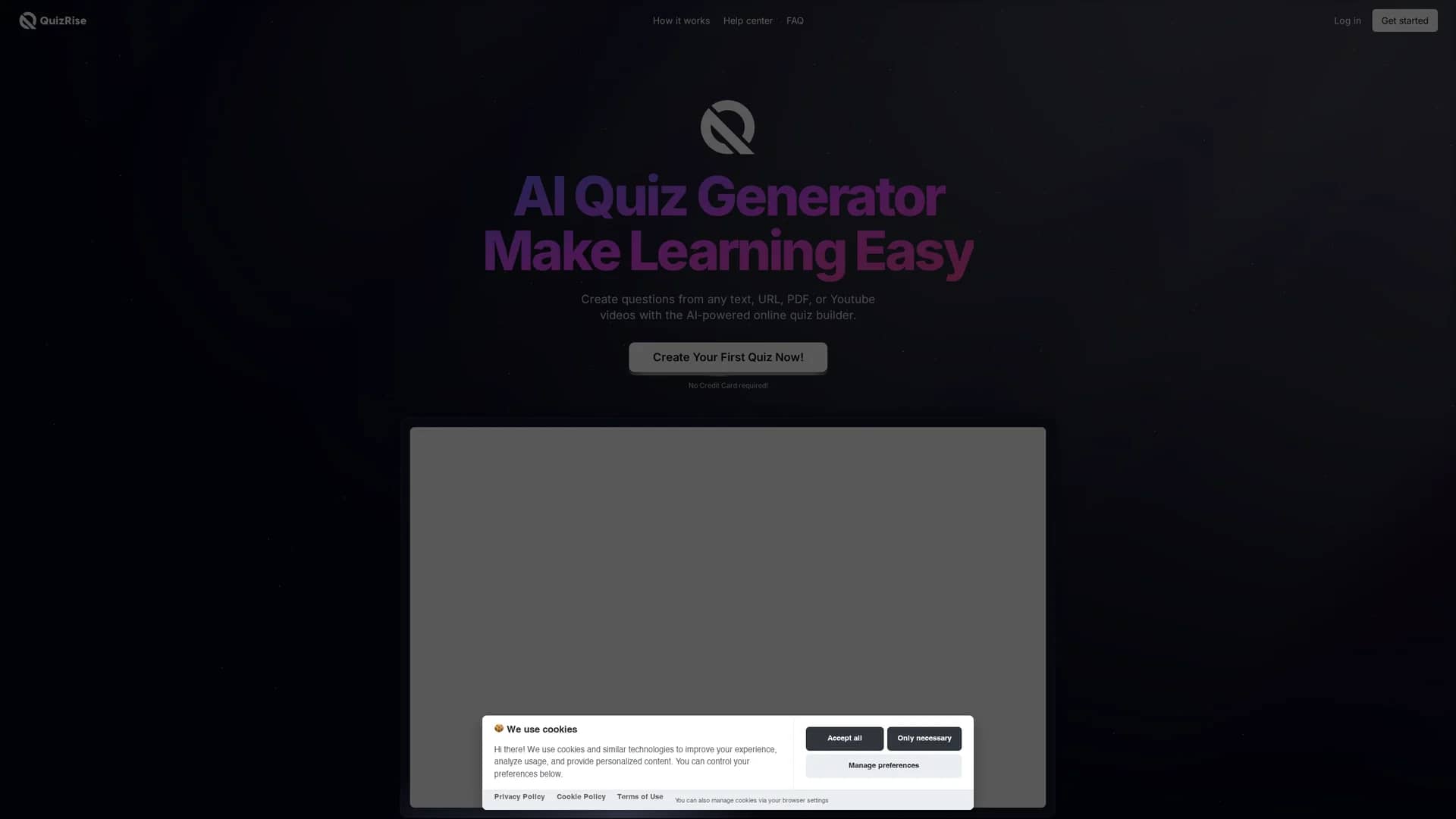 quizrise homepage