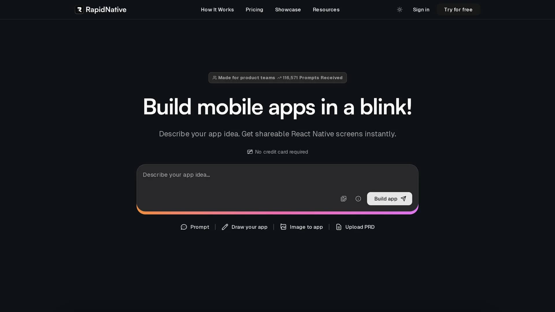 rapidnative homepage
