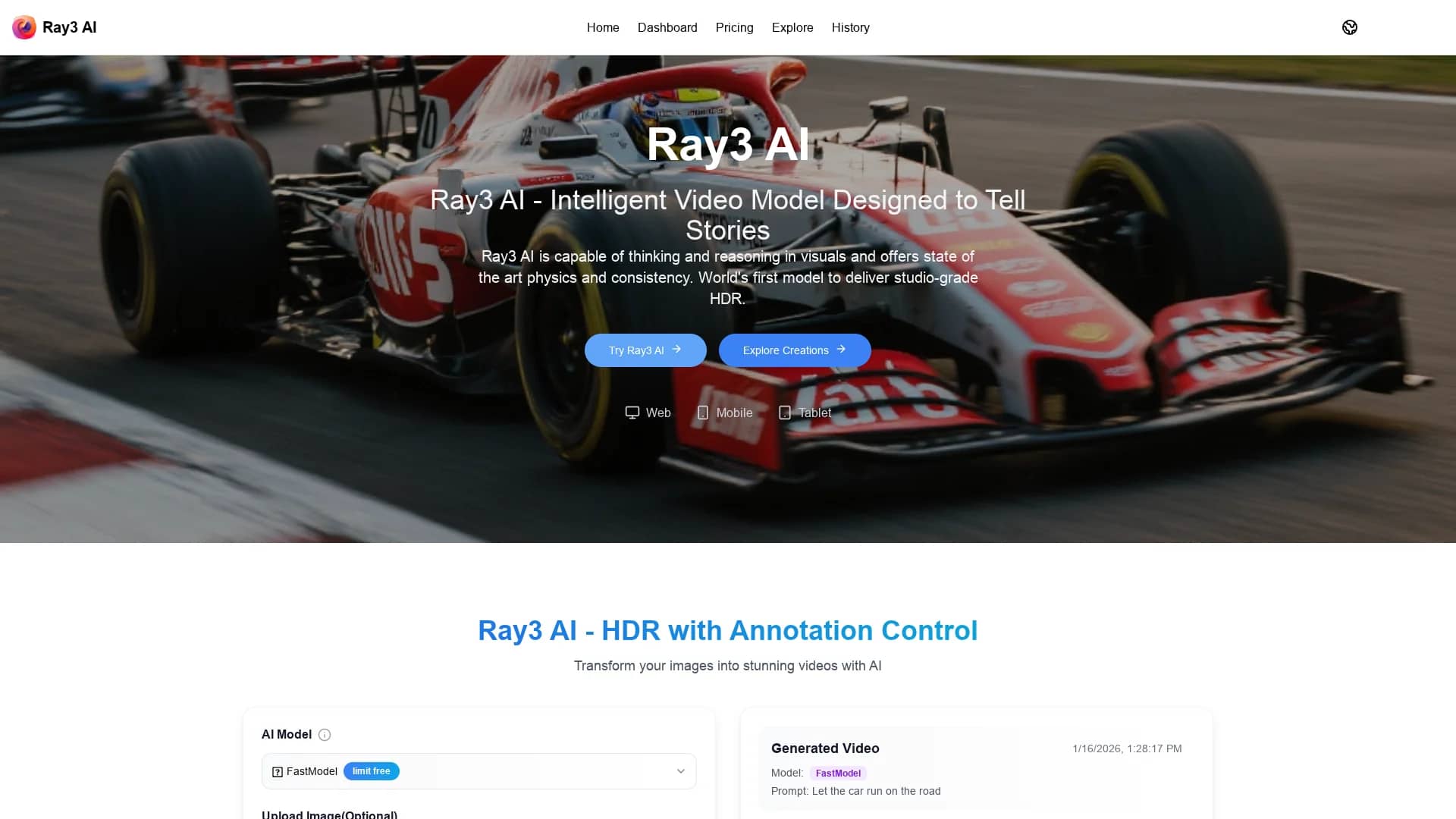 ray3-ai homepage