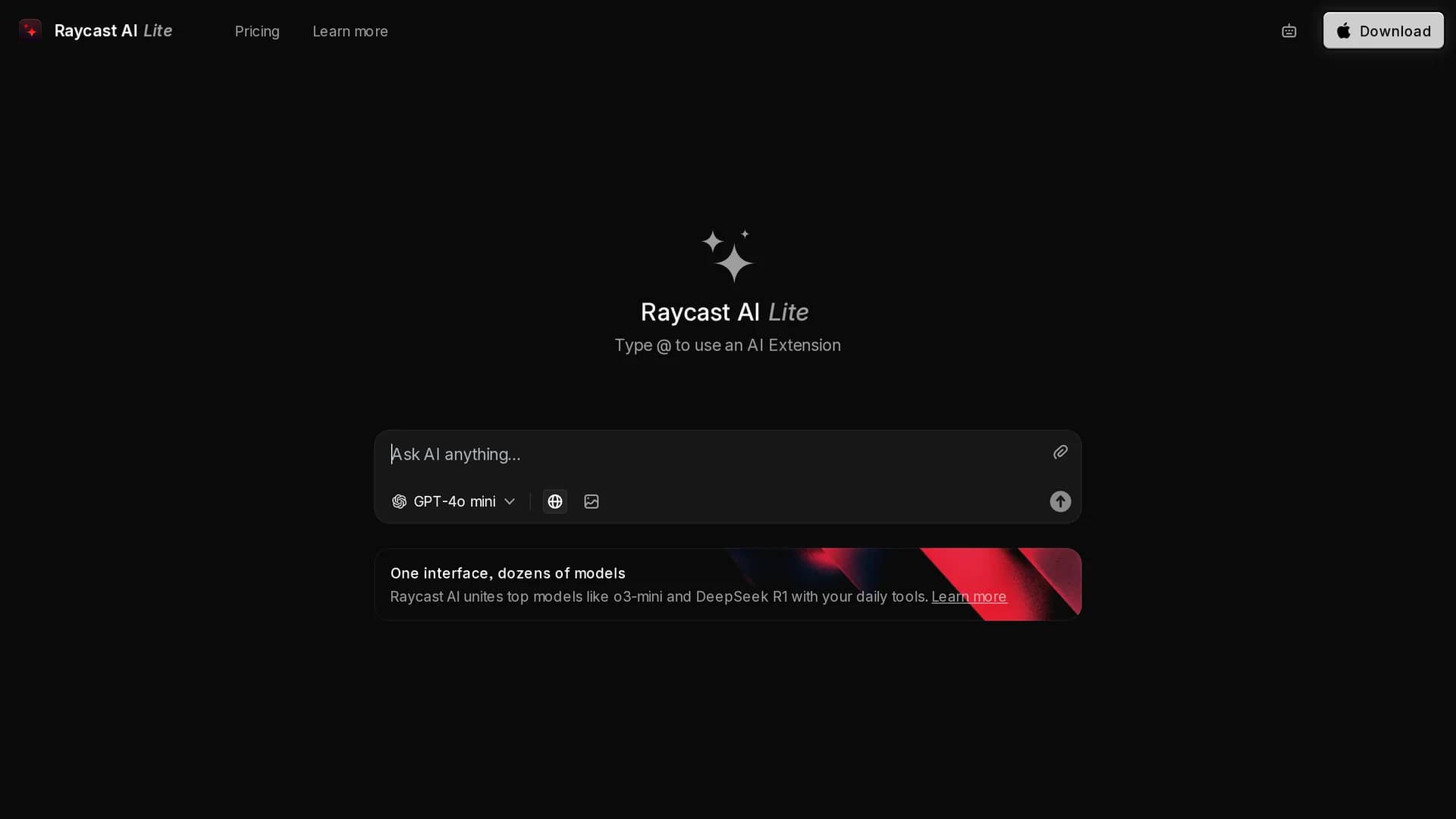 raycast-ai-lite homepage