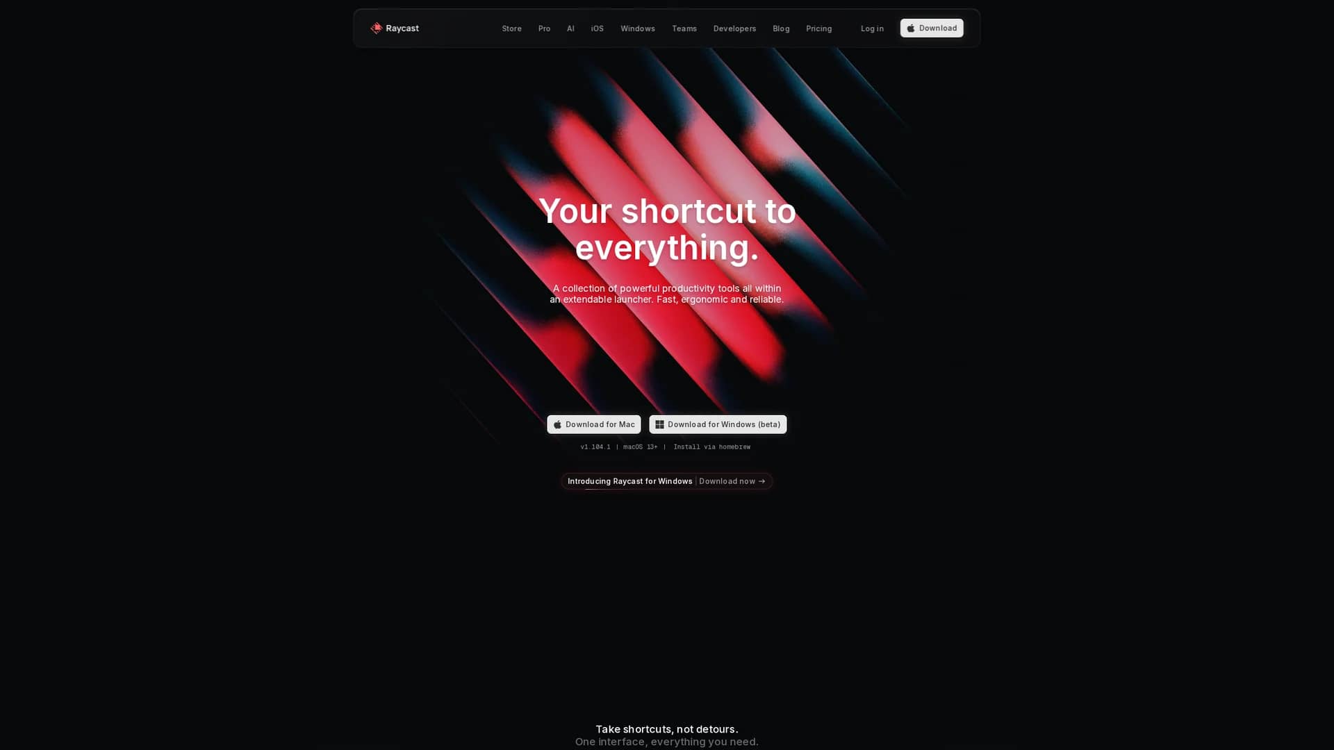 raycast homepage