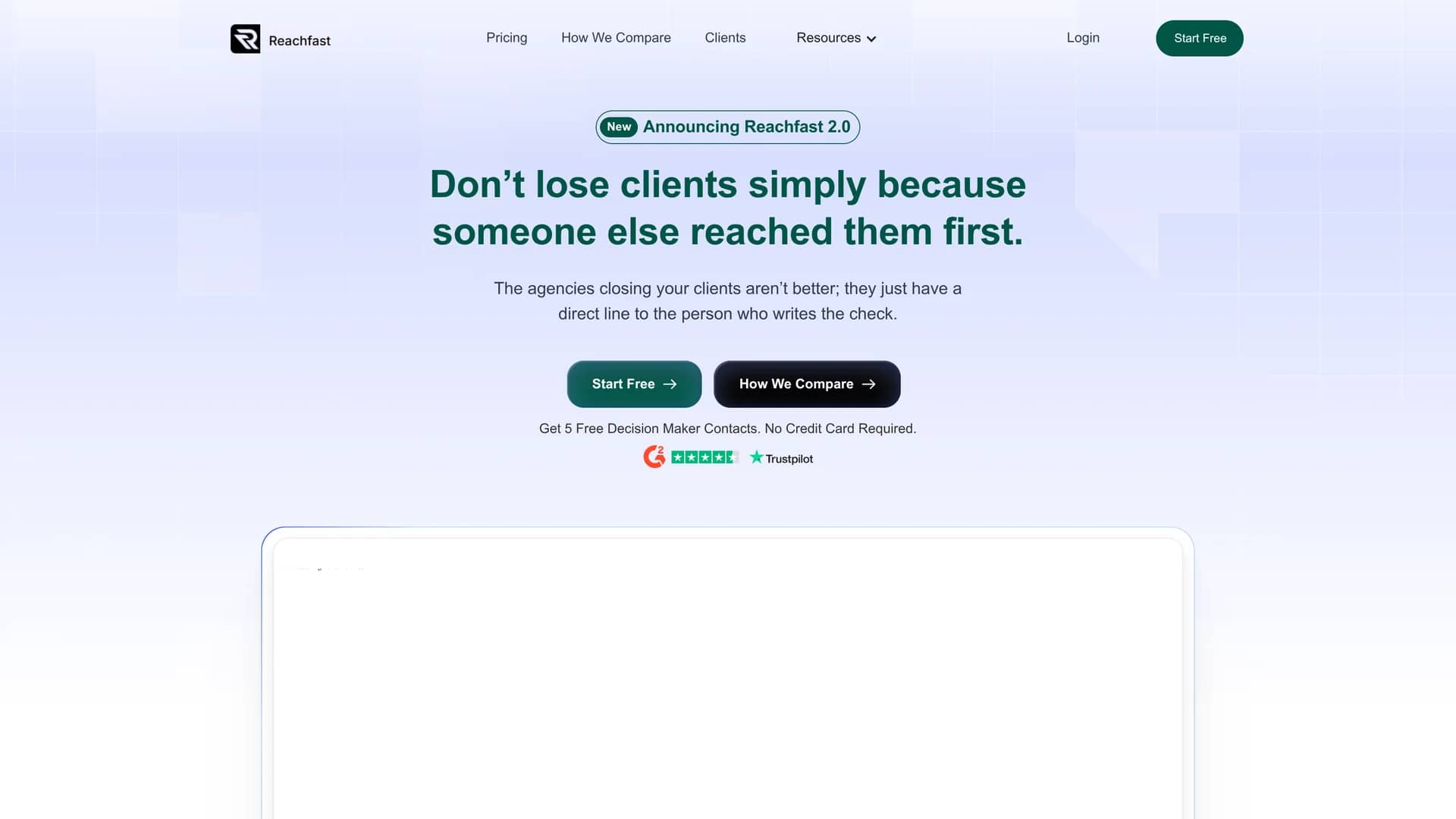 reachfast-ai homepage