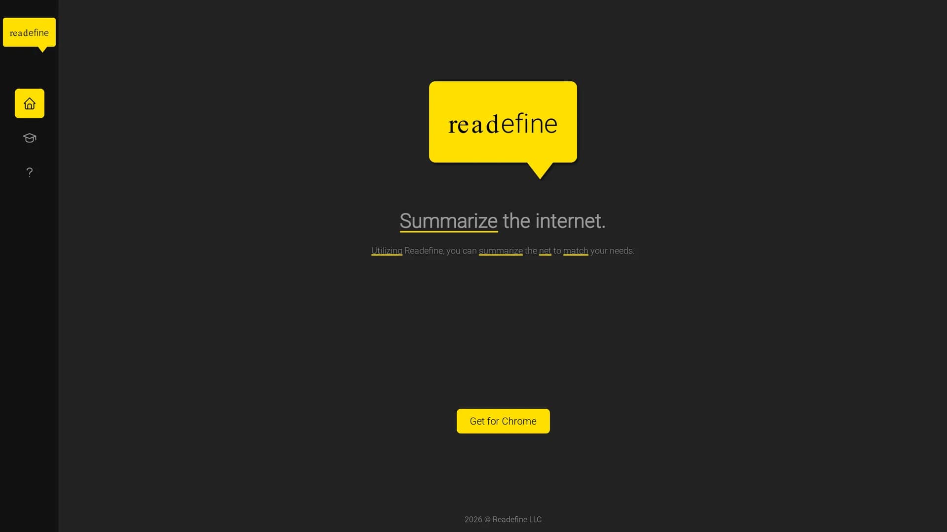 readefine homepage