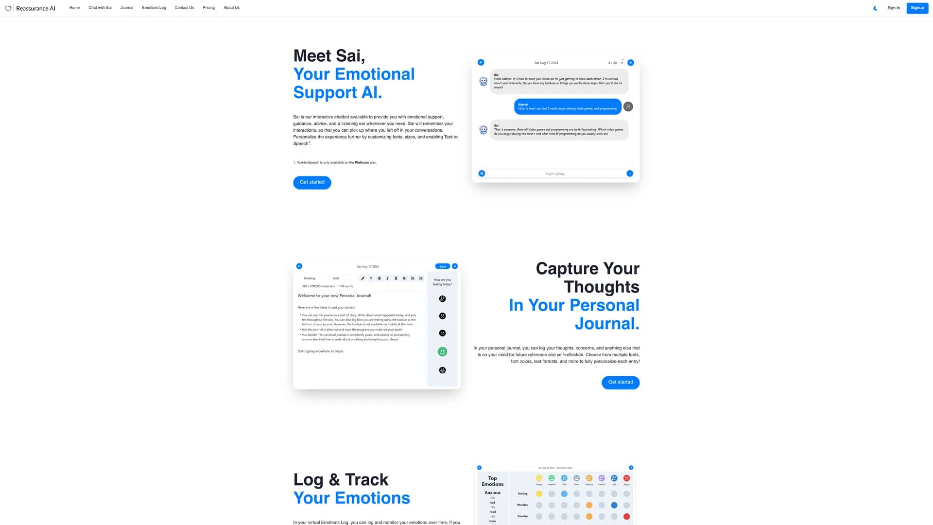reassurance-ai-beta homepage