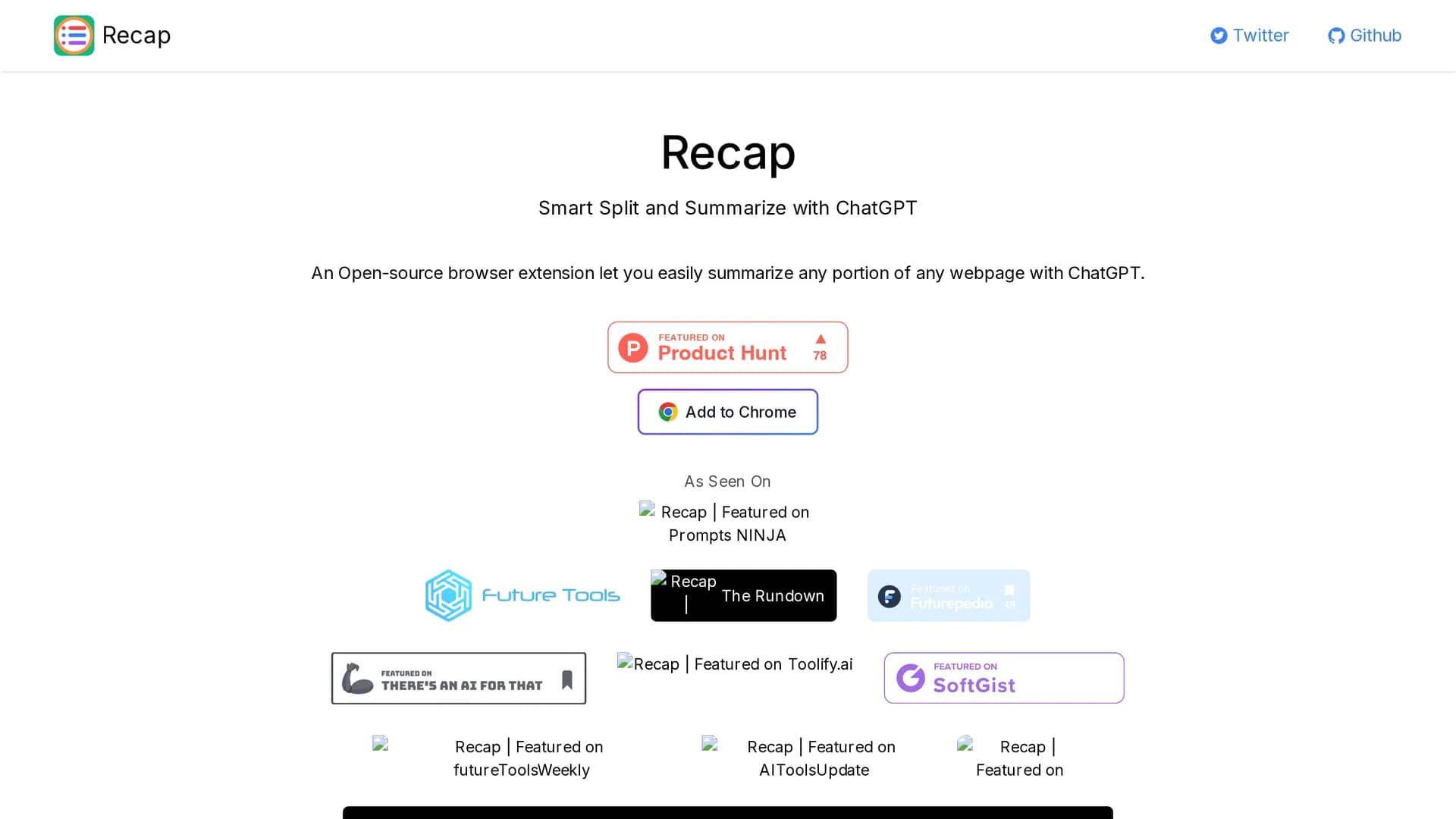 recap homepage