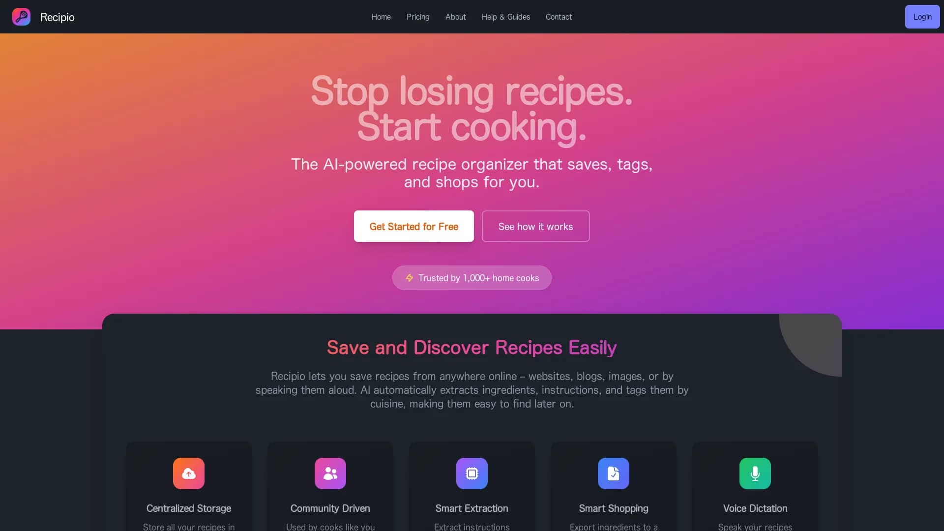 recipioai homepage