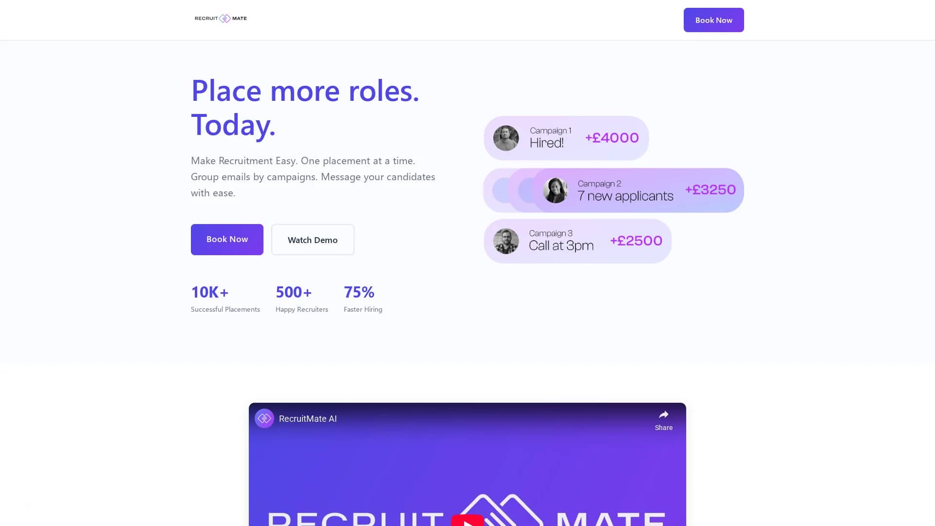 recruitmate-ai homepage